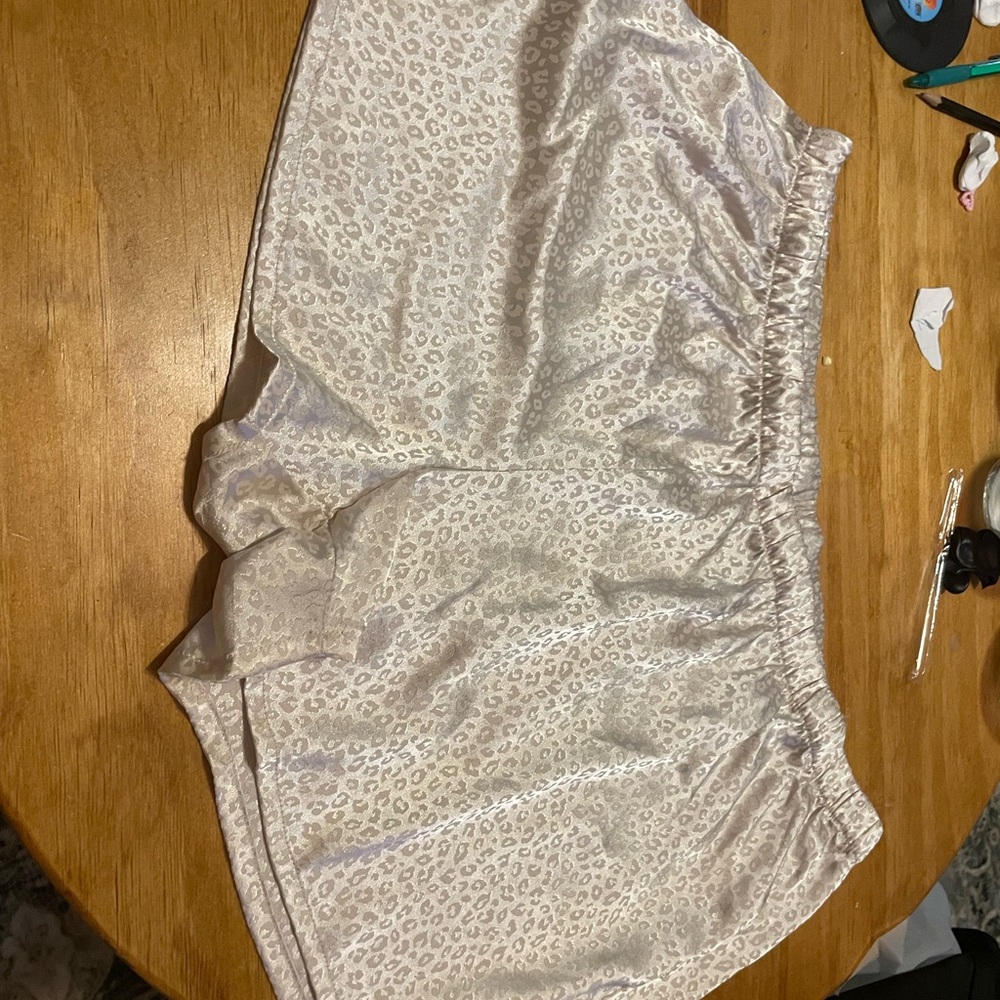 White Leopard Print PJ Shorts